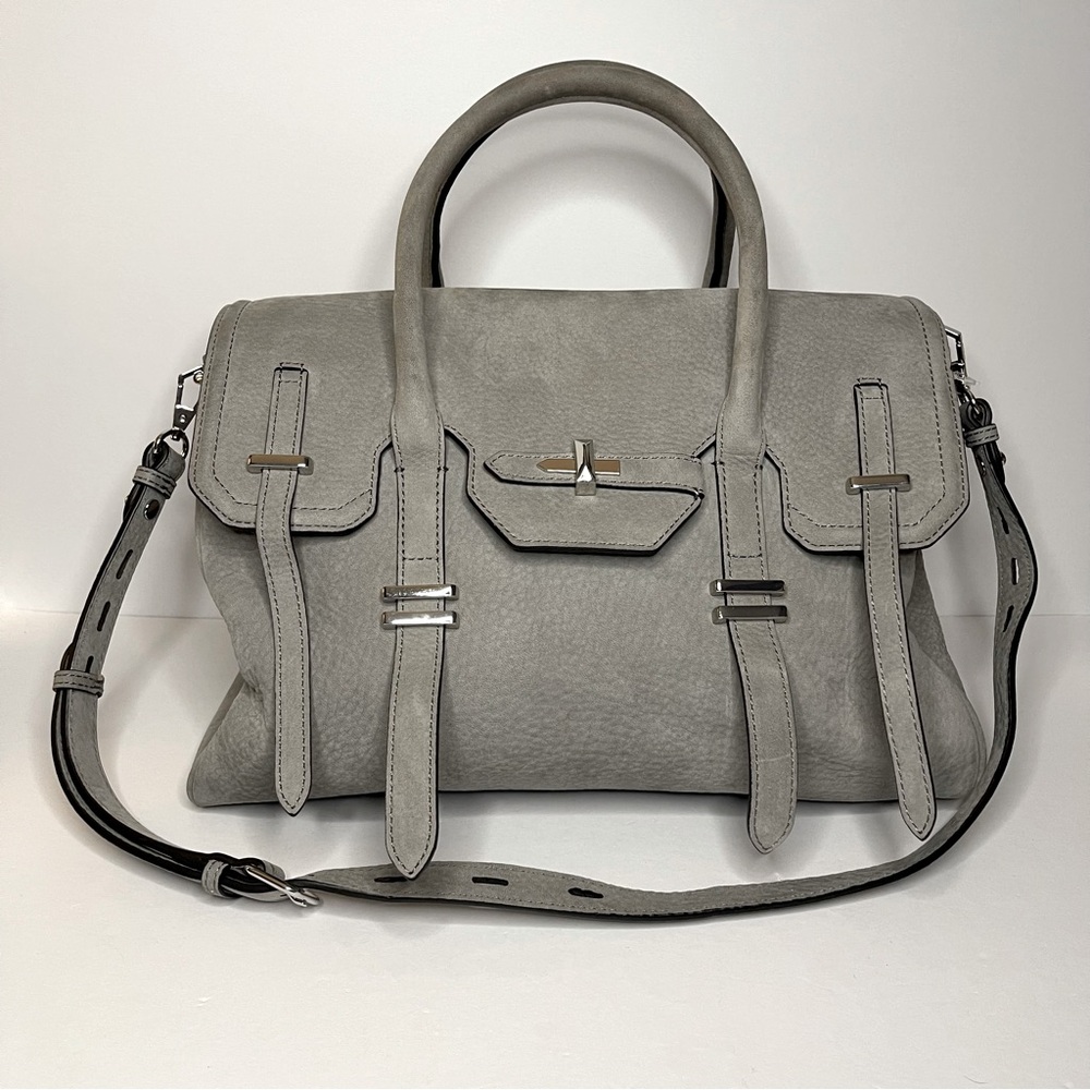 Rebecca Minkoff Gray Leather Satchel with Top Handles